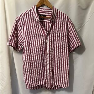 Target Red and White Casual Button Down Shirt